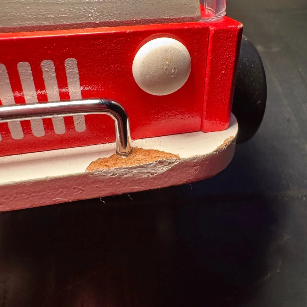 Pottery Barn Kids Red wooden Fire Truck Toy